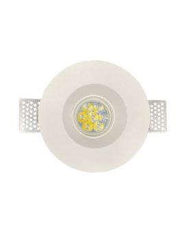 Portafaretto in Gesso Tondo Ø 130 mm da Incasso GU10 Verniciabile