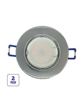 Portafaretto GU10/MR16 Fisso Ø80mm Esterno - Cromo Lucido