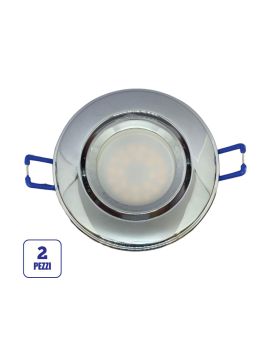 Portafaretto GU10/MR16 Orientabile Ø85mm Esterno - Cromo Lucido