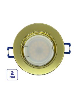 Portafaretto GU10/MR16 Fisso Ø80mm Esterno - Oro Lucido