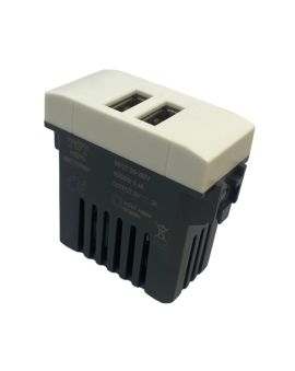 Presa USB Doppia 2A TOT-821-B Compatibile Living Light Bianco