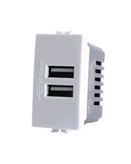 Presa Doppia USB 2A 5V Compatibile Matix Bianca M521-B - TOT Electric