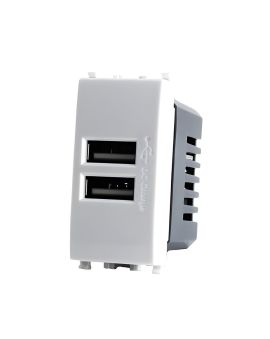 Presa USB Doppia 5V TOT-621-B Compatibile Vimar Plana - Tot Electric