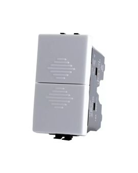 Pulsante Doppio 10A 250V Compatibile Matix Bianco M522-B TOT Electric