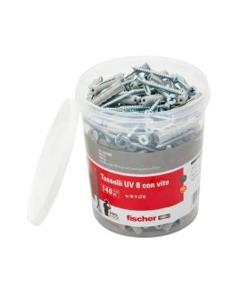 Secchiello 140 Tasselli Ø8mm + 140 Viti 5x50mm 531387 - Fischer