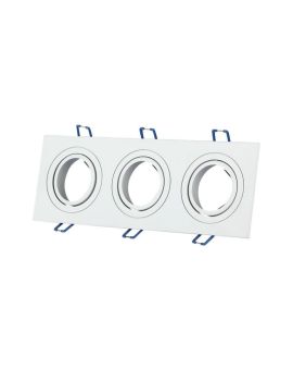 Portafaretto Rettangolare Orientabile Triplo GU10/MR16 da Incasso