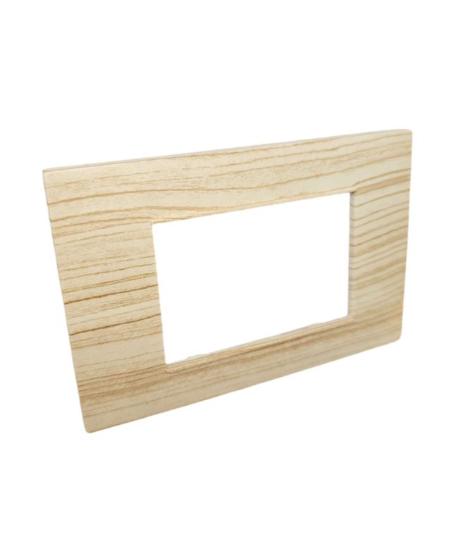 Placca 3 Posti Abete M-6003-17 Compatibile Vimar Plana - Tot Electric