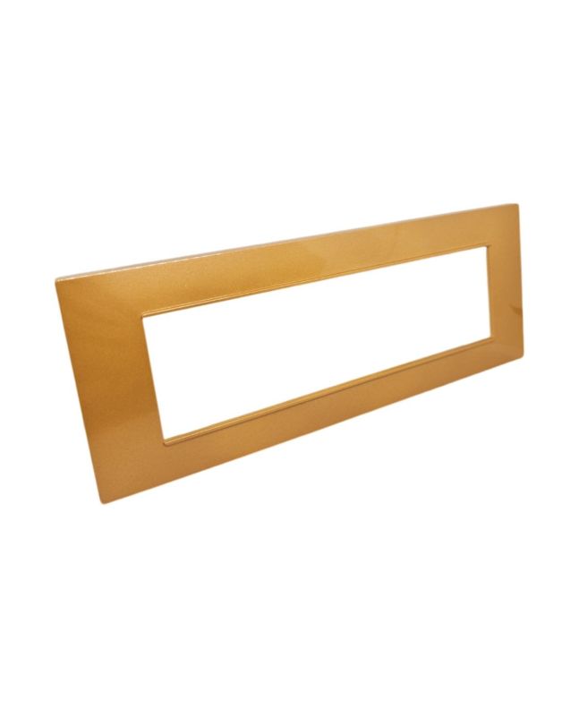 Placca 7 Posti Arancio Compatibile Vimar Plana - Tot Electric