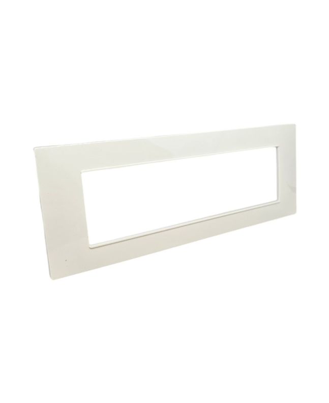 Placca 7 Posti Bianca M-6007-1 Compatibile Vimar Plana - Tot Electric