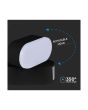 Lampada LED da Muro Ovale 6W 4000K 660lm Nera Ruotabile IP65 - V-TAC