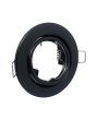 Portafaretto GU10 MR16 Rotondo Orientabile Nero Opaco Ø90mm Mondoled