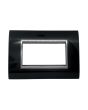 Placca 4 Posti Nera e Cromata Prestige ElettroCanali - Made in Italy