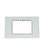 Placca Vetro 3 Posti Bianca per Supporto Blu Living - Tot Electric