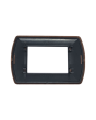 Placca Metallo 3 Posti Ciliegio Compatibile Living International