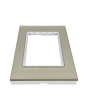Placca Vetro 4 Posti Champagne per Supporto Blu Living - Tot Electric