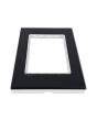 Placca Vetro 4 Posti Nera per Supporto Blu Living - Tot Electric