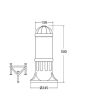Palo da Terra E27 Sauro 500 IP55 Nero 50cm Da Esterno - Fumagalli