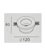 Portafaretto Incasso Gesso Tondo Alto Ø120mm Bianco Verniciabile