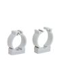 100 Clips Fissatubo a Scatto Ø32mm Grigio RAL7035 Made in Italy - FAEG