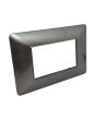 Placca 3 Posti Grigio Scuro Compatibile Matix - Tot Electric