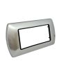 Placca Metallo 4 Posti Grigio Chiaro Compatibile Living International