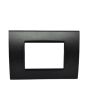 Placca 3 Posti Nera Compatibile Living Light - Tot Electric