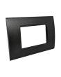 Placca 3 Posti Nera Compatibile Living Light - Tot Electric