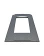 Placca 4 Posti Grigio Scuro Compatibile Living Light - Tot Electric
