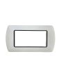 Placca 4 Posti Bianca TOT-8804-T-1 Compatibile Living International