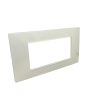 Placca 4 Posti Bianca M-6004-1 Compatibile Vimar Plana - Tot Electric