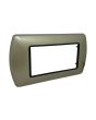Placca Metallo 4 Posti Champagne Compatibile Living International