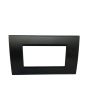 Placca 4 Posti Nera Compatibile Living Light - Tot Electric