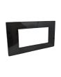 Placca 4 Posti Nera M-6004-2 Compatibile Vimar Plana - Tot Electric
