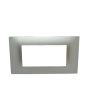 Placca 4 Posti Silver M-6004-9 Compatibile Vimar Plana - Tot Electric