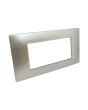 Placca 4 Posti Silver M-6004-9 Compatibile Vimar Plana - Tot Electric
