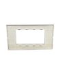 Placca 4 Posti Silver M-6004-9 Compatibile Vimar Plana - Tot Electric