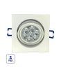 2x Portafaretto GU10/MR16 Quadrato Orientabile 8.2x8.2cm - Bianco