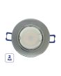 2x Portafaretto GU10/MR16 Rotondo Fisso Ø80mm Esterno - Cromo Lucido
