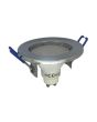 2x Portafaretto GU10/MR16 Rotondo Fisso Ø80mm Esterno - Cromo Lucido