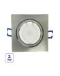2x Portafaretto GU10/MR16 Quadrato Orientabile 8.2x8.2cm - Nickel