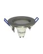 2x Portafaretto GU10/MR16 Tondo Fisso Ø80mm Esterno - Nickel Satinato