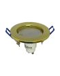 2x Portafaretto GU10/MR16 Rotondo Fisso Ø80mm Esterno - Oro Lucido