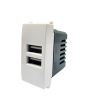 Presa USB Doppia 5V TOT-621-B Compatibile Vimar Plana - Tot Electric