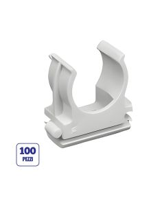Confezione 100 Clips Fissatubo Ø16mm a Scatto Grigio FG16041 - FAEG