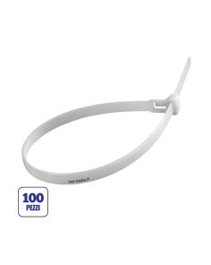 Fascette per Cavi 2,5x200mm 100 Pezzi Bianche Nylon66 - V-Tac
