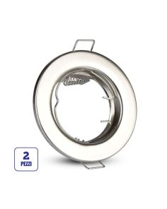 Portafaretto Incasso GU10/MR16 Ø80mm Nichel Satinato Prezzo al Pezzo