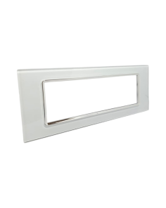 Placca Vetro 7 Posti Bianca TOT-8007-BL-1 Compatibile Supporto Living