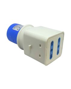 Adattatore Industriale 2x Prese 16A da Spina CEE 2P+T 250V - ReeR