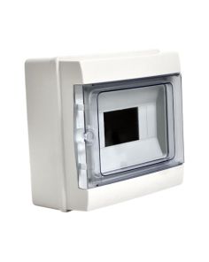Centralino Da Parete Stagno 8 Moduli Grigio IP65 Portello Azzurrato