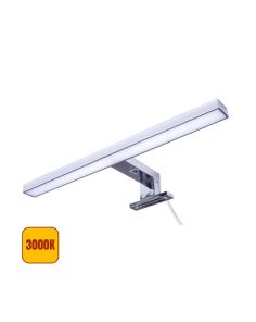 Applique LED Specchio 40cm 8W Grigio Lucido IP44 - 3000K Calda